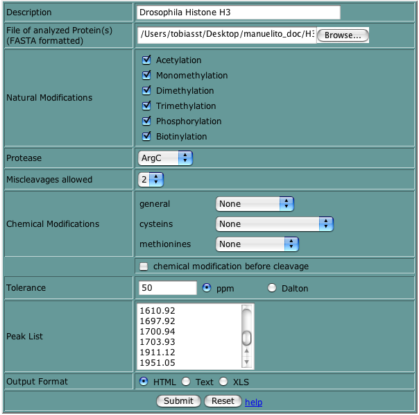 Web Input Form